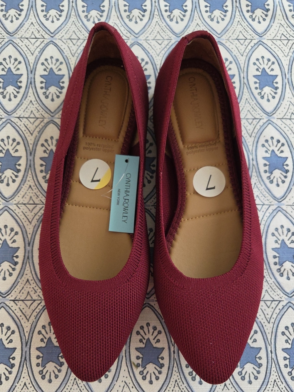 Cynthia Rowley Burgundy Knit Pointed Flats
